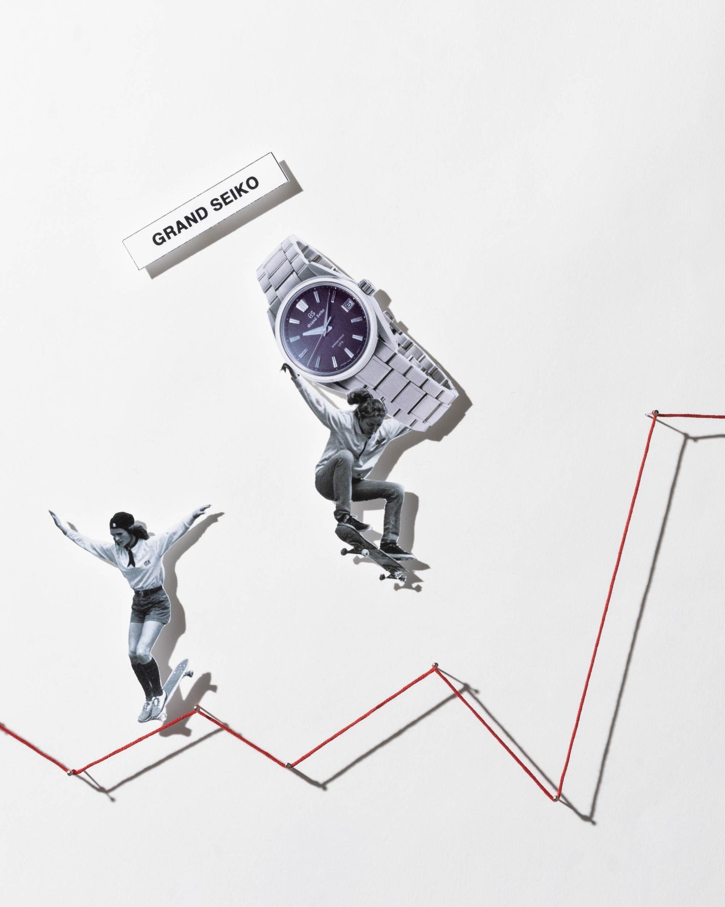 霧ケ峰高原に現れる幻想的な樹氷の森の夜明けをすみれ色のグラデーション文字盤で表現した〈エボリューション9 コレクション〉のニューモデル。世界限定1300本。ケースサイズ37.0×44.3mm、⾃動巻き、エバーブリリアントスチールケース&amp;ブレスレット、10気圧防⽔。¥1,463,000（グランドセイコー | セイコーウオッチお客様相談室）